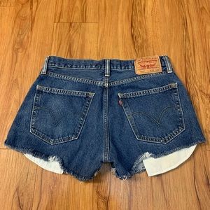 Levi's Shorts - LEVI’S 505 Dark Wash Raw Hem High Rise Jean Shorts Levi's Shorts - LEVI’S 505 Dark Wash Raw Hem High Rise Jean Shorts